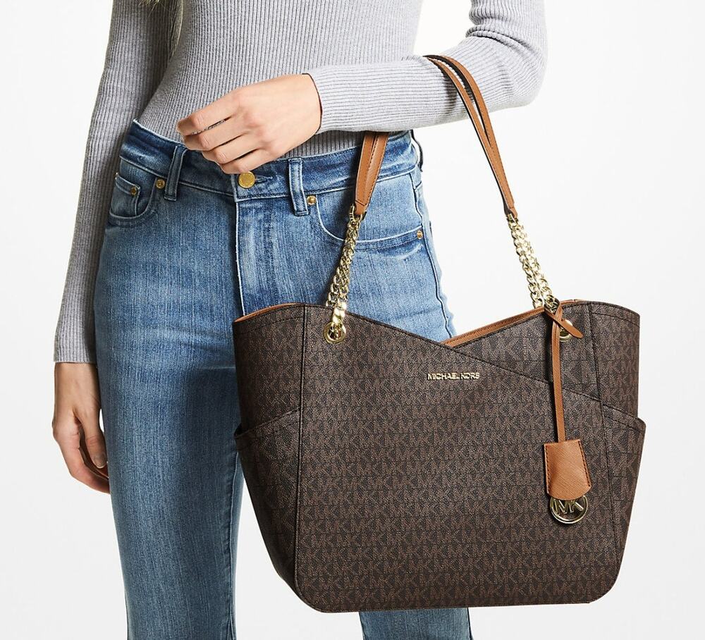 Michael Kors Jet Set Large Signature Logo Shoulder Bag, Large Tote, NWT